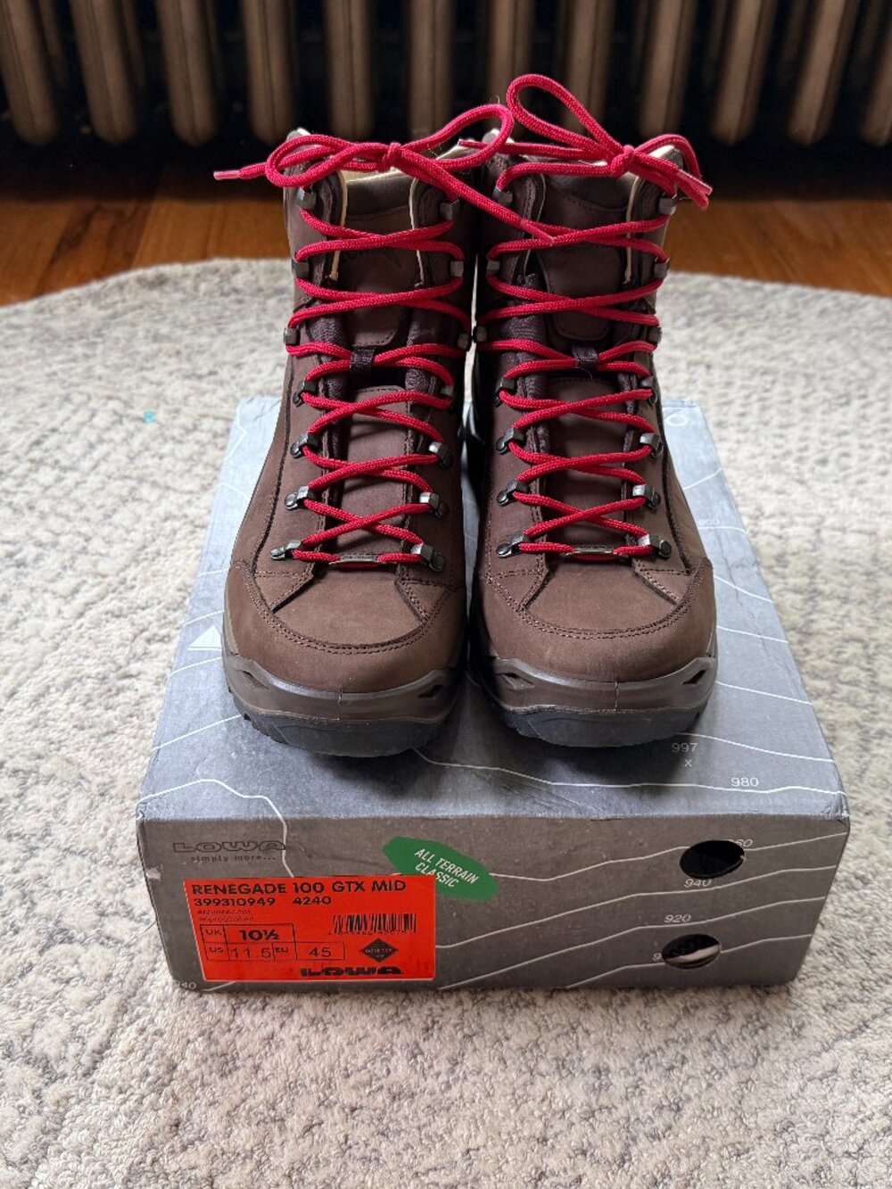 LOWA Renegade 100 Years GTX Mid Mens Hiking Boots NIB EU 45 / US 11.5 Brown